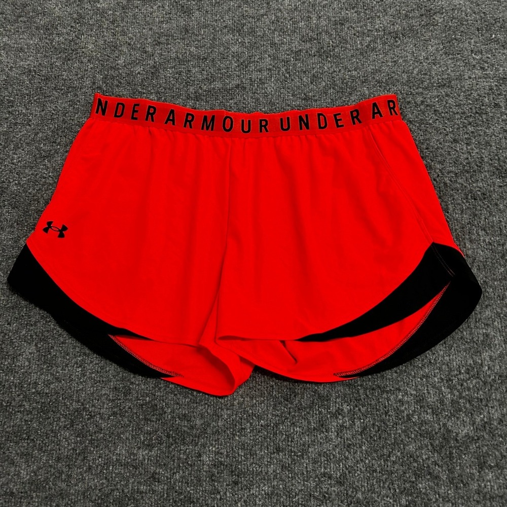 Under Armour Shorts Womens Size XXL Red HeatGear Loose Fit Athletic Running Gym